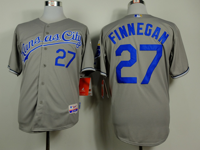 Men Kansas City Royals #27 Finnegan Grey MLB Jerseys